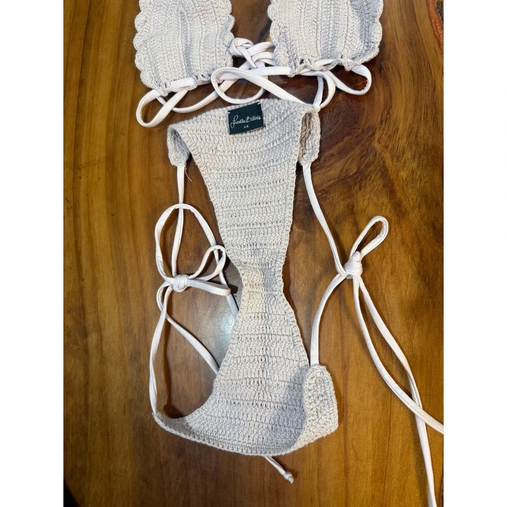 Frankies Bikini Bikini Set XS Knit Crochet Haze Orchid PURPLE